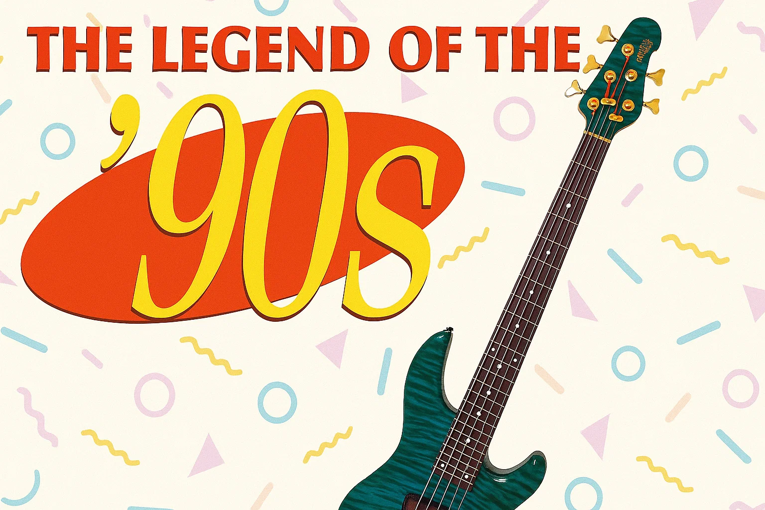 ’90s Memphis-style cover with sea-green Yamaha BB vibe